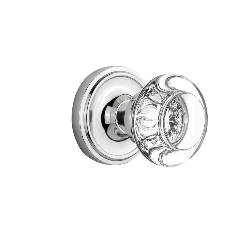 Nostalgic Warehouse CLARCC Single Dummy Classic Rose with Round Clear Crystal Knob in Bright Chrome